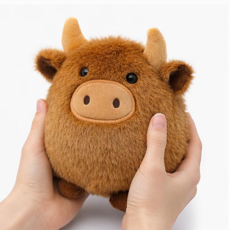 Kawaii Highland Cow Plush Plushies Fur Cute Bull Keychains Stuffed Animal Car Ornaments Super Soft Pillows Pendant Birthday Gift