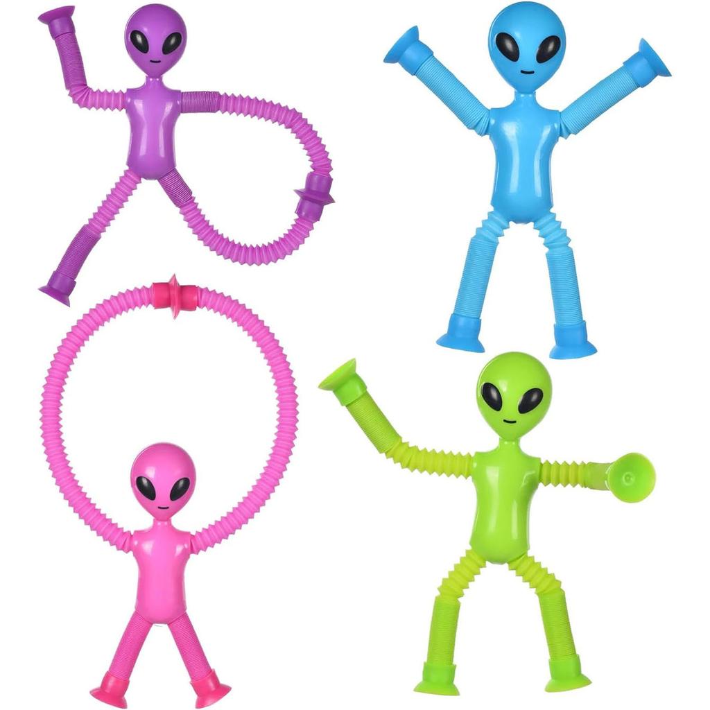 Suction Cup Telescopic Tube Alien Toys Variable Decompression Kids Early Education Puzzle Toys Fun DIY Interactive Game Props