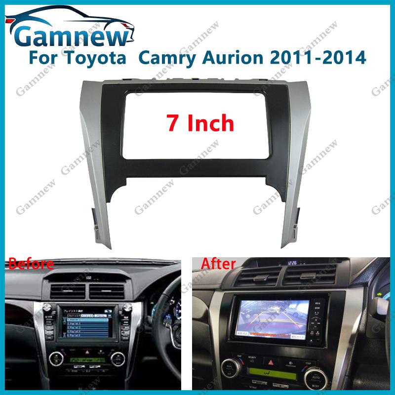 

7 inch 2DIN Car Fascia Radio Panel For Toyota Camry 2011-2014 Aurion 2012-2017 Frame Kit Install Facia Face Plate 178x100mm