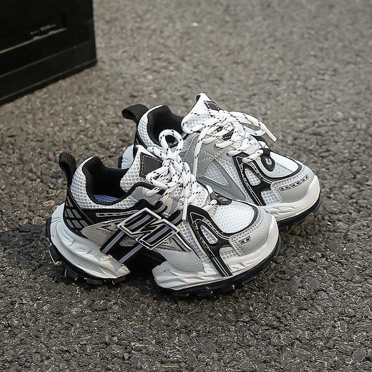 Soft Leather Edition~ Children's Sneakers 2025 Summer New Boys Mesh Breathable Mesh Shoes Girls Single Mesh Dad Shoes