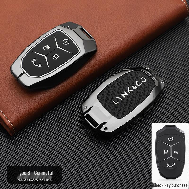 Fits 2018-2022 Lynk & Co Cars: Key Cover for 03, 02 Old Model, and 01 - Men's Metal Protective Shell with Buckle.