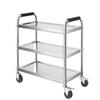 Commercial Stainless Steel 3-Tier Mobile Serving Cart