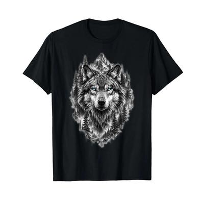 Wolfskopf Raubfisch Wolf Tierwelt Natur Tier Kunst Outdoor T Shirt Vintage Casual Designer Clothes Unisex Comfortable