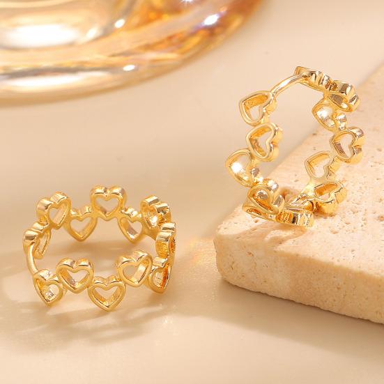 Oil Dripping Love Heart Earrings Hypoallergenic Golden Hollow Heart Hoop Earrings Lightweight Women Girls Earrings Fashion Jewelry