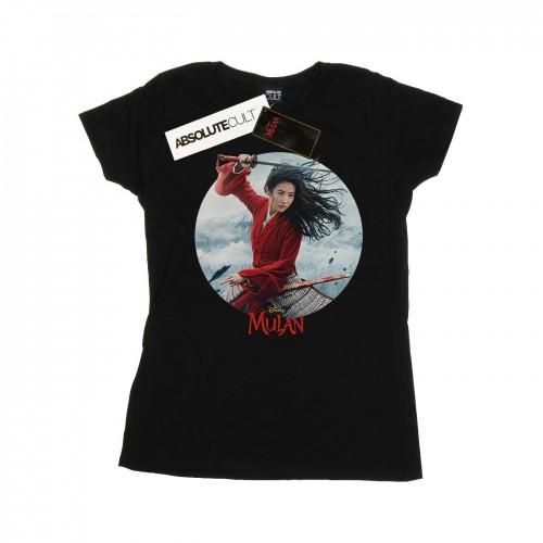 

Disney Womens/Ladies Mulan Movie Sword Poster Cotton T-Shirt білий