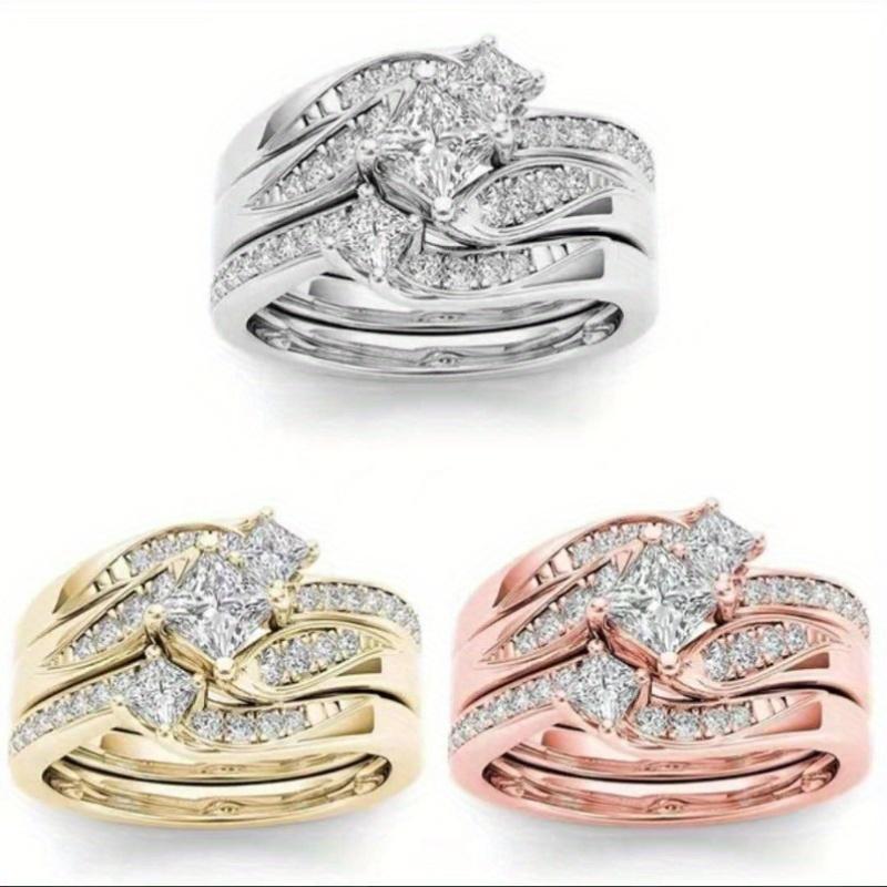 Colorful twist-embellished ring set, suitable for Valentine's Day and Christmas, dazzling, sweet holiday exclusive gift