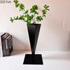 Minimalism Black Triangular Vase Creative Geometric Metal Flower Pots Desk Decoration Flowers Arrangement Room Aesthetic Decor