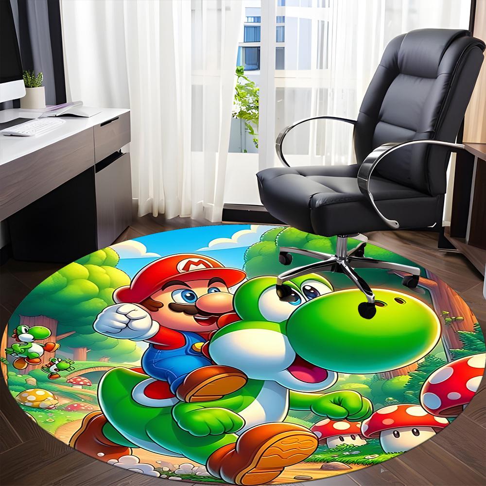 1pc Mario Office Round Area Rug, Under Office Chairs Bedroom Living Room Home Decor, Room Deco, Available in Various Sizes183