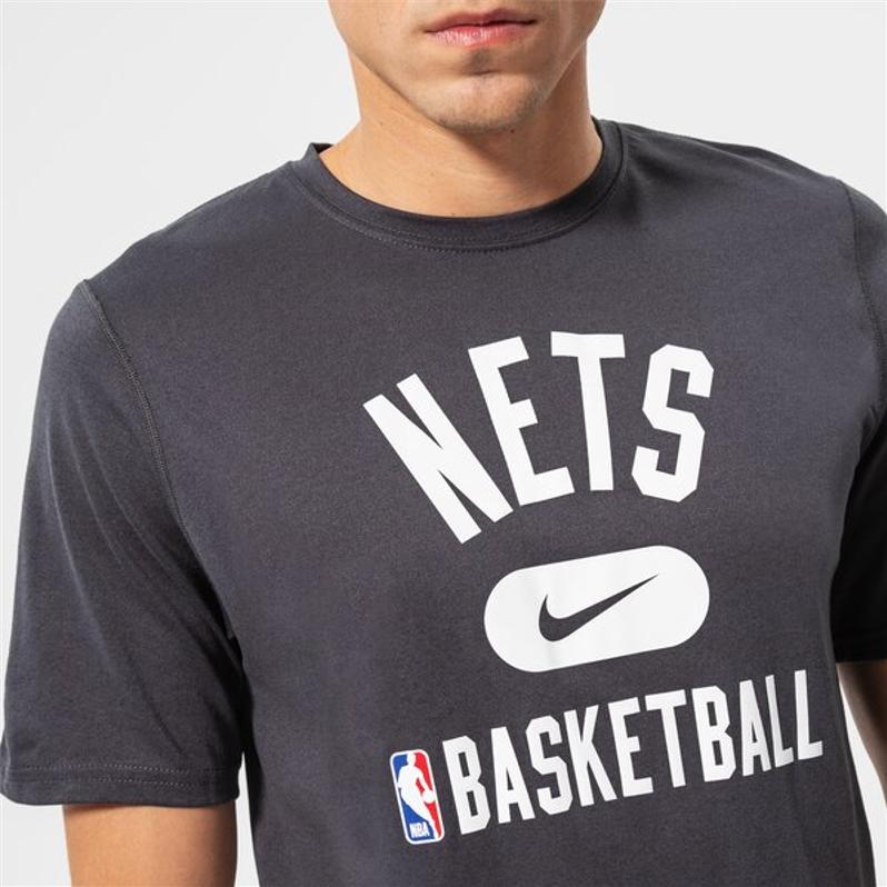Nike Pull à col rond avec logo lettre T-shirt décontracté de sport à manches courtes Hommes T-shirt Gris Charbon DA5913-060