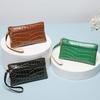 New Crocodile Pattern Clutch Bag Storage Bag Classic Retro Double Pull Change Bag
