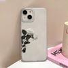 Pure White Rose for iPhone17promax Apple 17 Matte Large Hole Mobile Phone Case 16/15 Anti-drop 14ins
