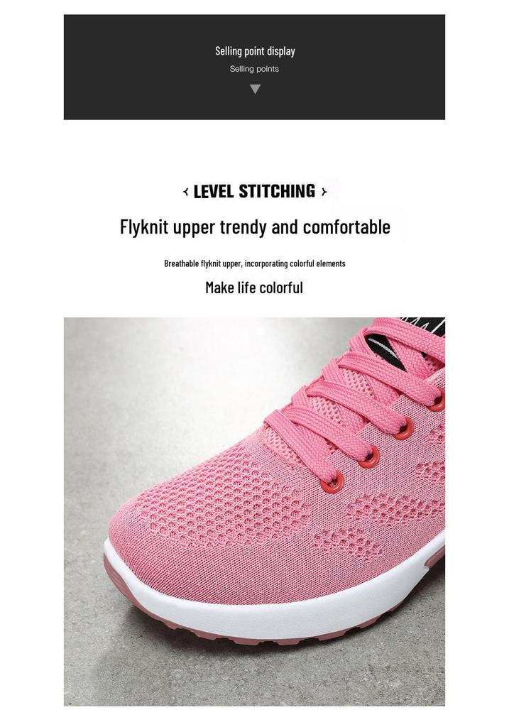 Women's Plus Size Air Cushion Flyknit Mesh Running Shoes – Breathable and Casual