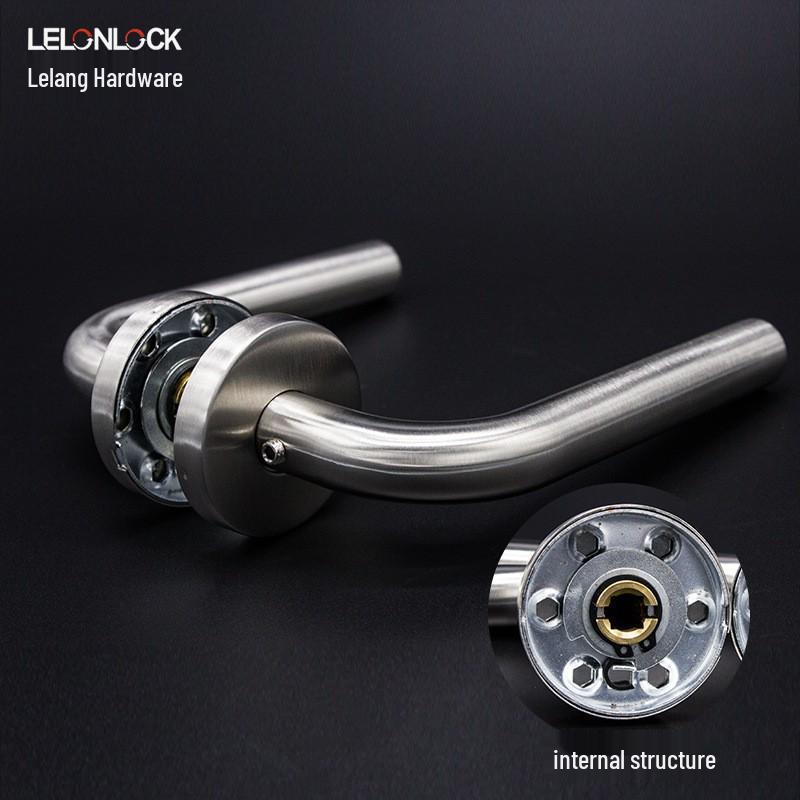 Stainless Steel 304 Door Handle Euro Standard Fireproof Lock Lever for Bedroom/Bathroom.