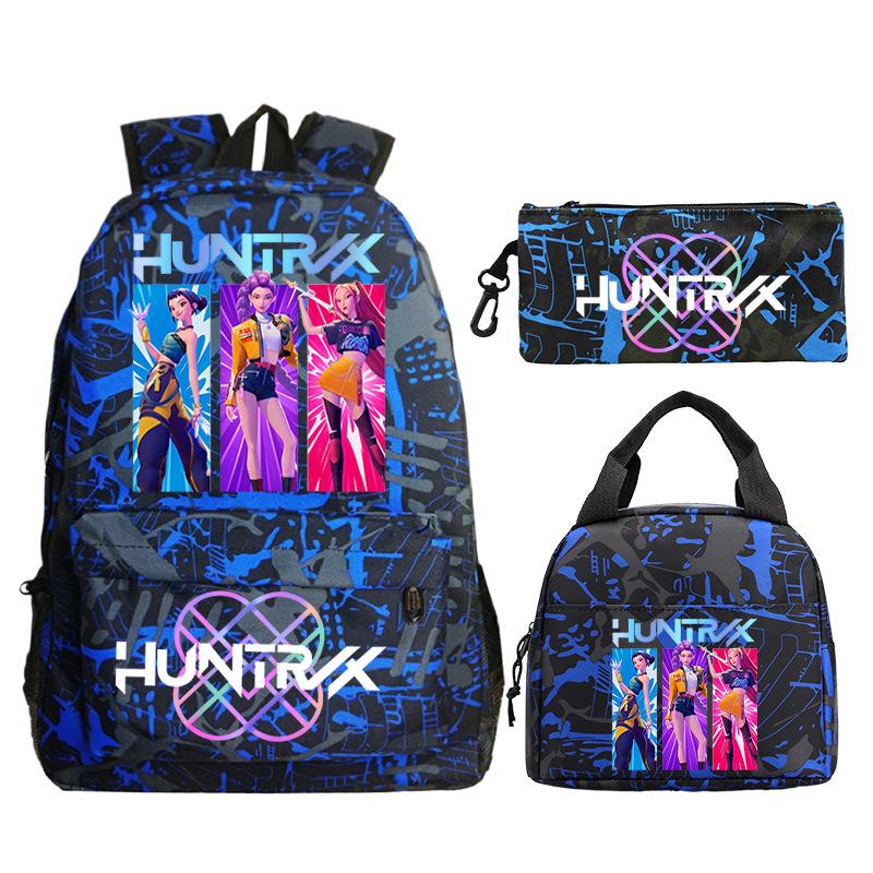 Kpop Peripheral Printing Student Schoolbag Large Capacity Casual Backpack Three-Piece Set