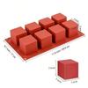 8 cavity square mousse cake mould for baking cubes french dessert mould chocolate brownie candle soap making kitchen accessories