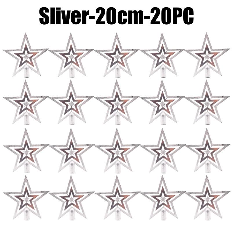 Christmas Tree Topper Star Shiny Glitter Ornament for Xmas Tree Decorations Hanging Pendant Home Holiday Party Supplies
