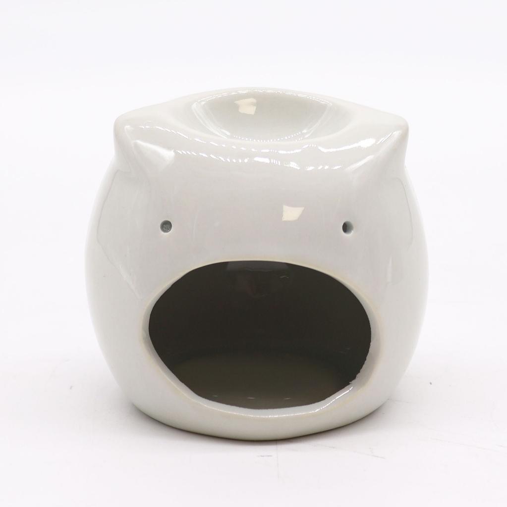 Oil Burner Ceramic White Owl For Wax Melts