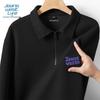 JEANSWEST LIFE Men's Waffle Knit Half-Zip Polo Sweatshirt