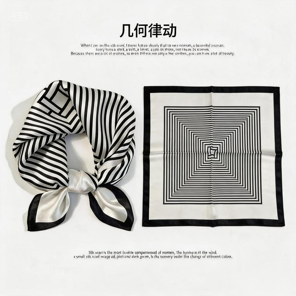 [111 Mulberry Silk] Spring and Autumn Versatile Colorful Scarf Small Scarf Silk Scarf 11cm Small Square Scarf Women