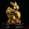 Chinese Zhaocai Copper Rabbit Ornaments Attract Wealth Home Furnishings Living Room Decoration Mascot Wealth Rabbit Craft Gift