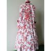 Long-sleeved Printed Temperament Palace Evening Dress Big Trumpet Sleeve Dress