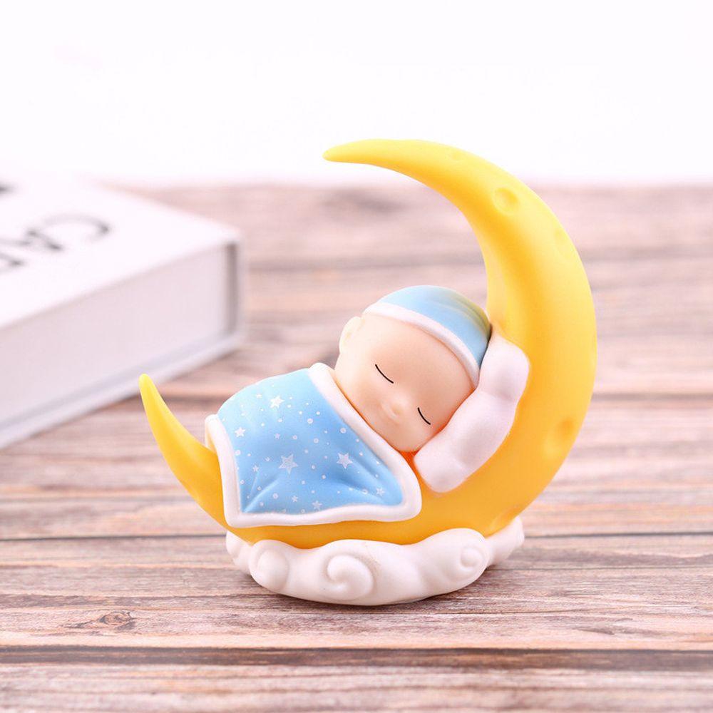 Figurines Cartoon Action Figure Cake Decoration Car Dashboard Ornament Sleeping Baby Moon Doll