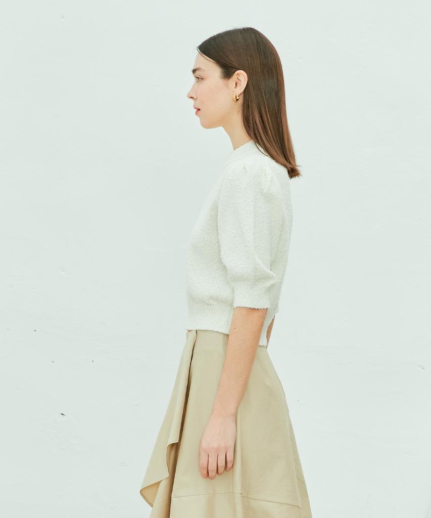 NEAR&DEAR Puff Sleeve Knit Top_Ivory