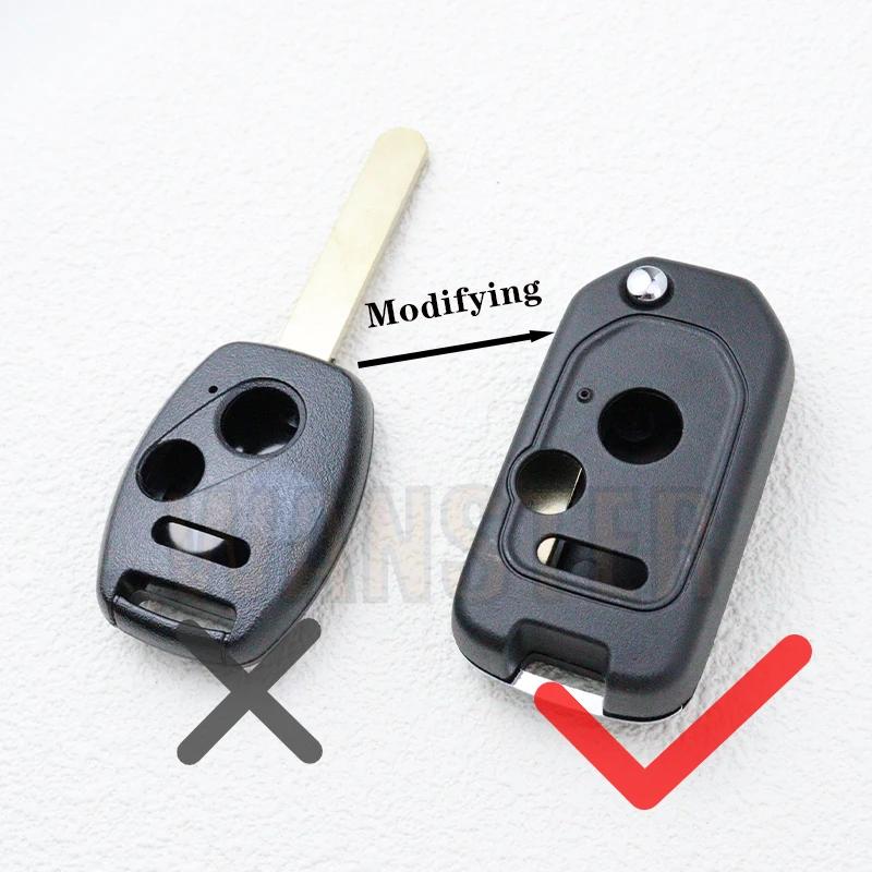 2 3 4 Bottons/Modifying Car Key Fob Case Shell Housing For Honda Accord Crv Pilot Civic Fit Insight Ridgeline Hrv Jazz 2008