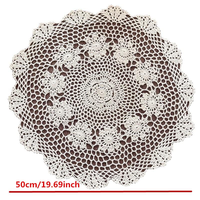 White Round Crochet Table Cloth Handmade Lace Tablecloth Vintage Hand Tablecloth Crochet White Beige Color Tablewear