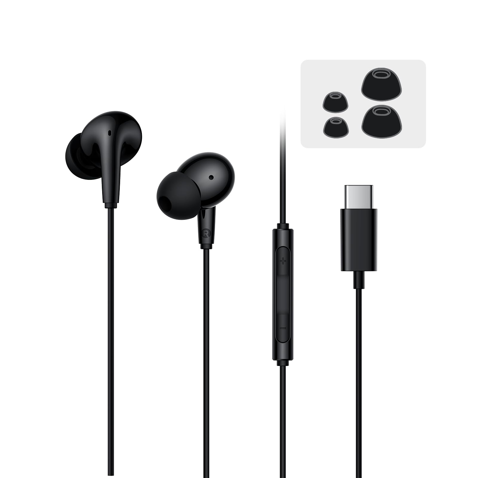 

Edifier P230 USB-C Wired Earphones 12.4mm Driver Hi-Res Audio 24bit/96kHz DAC Built-in App IP54 Dust Water Resistant Antibacterial Ear Tips