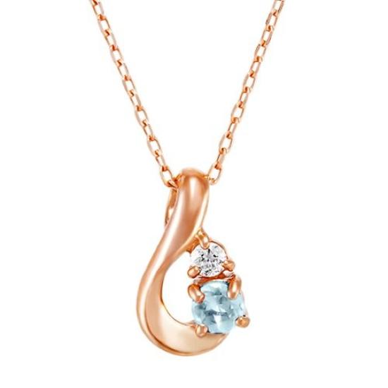 

Бриллиантовое ожерелье из розового золота K10 аквамарин 150946123133 canal4℃ (Камень марта)