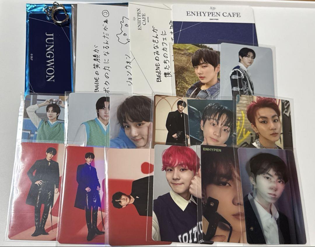 

[USED] Enhypen Jungwon trading card cafe coaster keychain