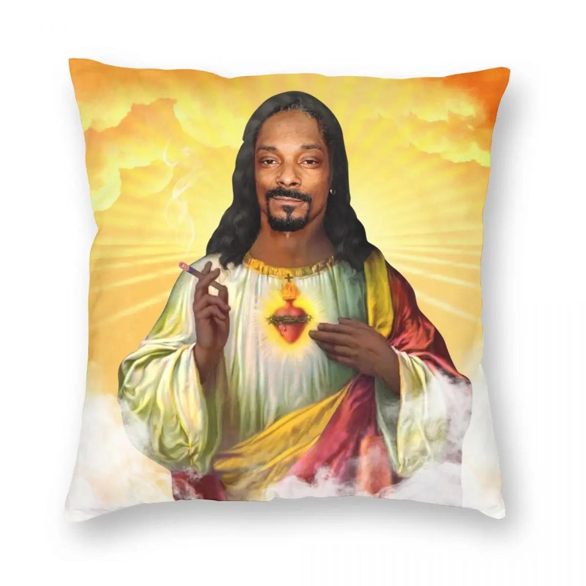 

Saint Jesus Snoop Dogg Pillowcase Printed Polyester Cushion Cover Gift Throw Pillow Case Cover Home Square 1PC 18x18Inch