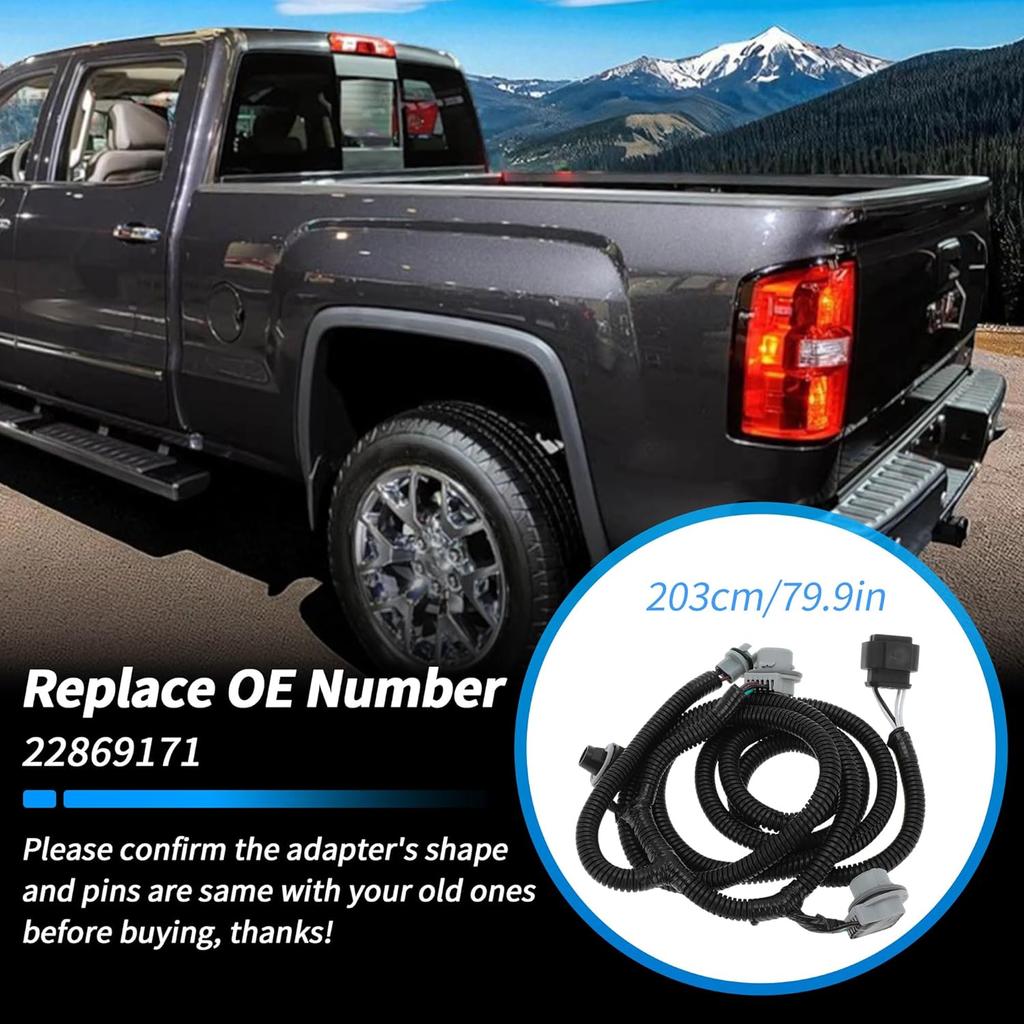 Passenger Side Tail Light Harness for GMC Sierra 1500 2014-2015 Right Tail Lamp Wiring for GMC Sierra 2500 3500 HD 2015 No.22869171