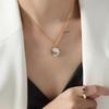 Sweet Girl Chinese Flower Pendant Necklace In 18k Gold Titanium Steel