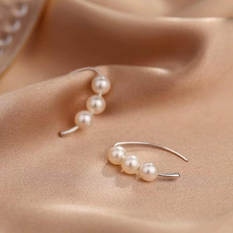 2024 New Hot Style High-End 925 Sterling Silver Pearl Stud Earrings - Light Luxury for Women