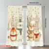 2pcs 2D Flat Printing Happy Christmas Fashion Curtains Cute Christmas Animals Snowflakes Holiday Digital Printed Polyester