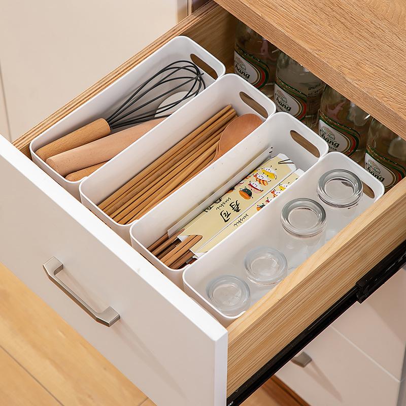 1PC Plastic Sundries Storage Box for Kitchen Bathroom Desktop Cosmetic Sorting Basket Cupboard Spice Drawer Stationery Organizer