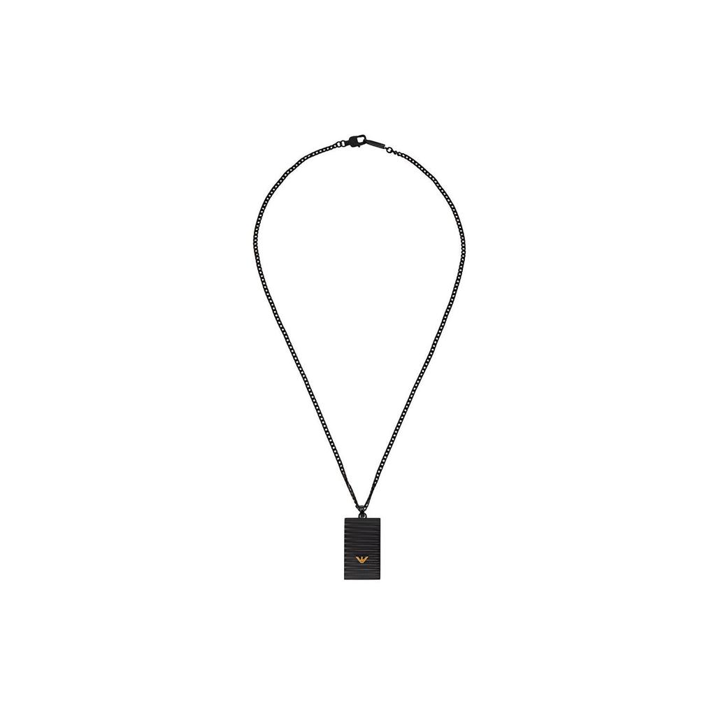 Emporio Armani Fashionable Personality Eagle Logo Black Stainless Steel Necklace Men Necklace EGS2872001