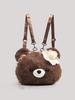 Cute Cartoon Plush Bear Backpack For Women Lightweight Casual Foldable Shoulder Bag With Zipper