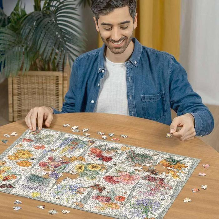 Puzzle - ravensburger - fleurs du jardin - 1000 pièces - multicolore - 70 x 50 cm