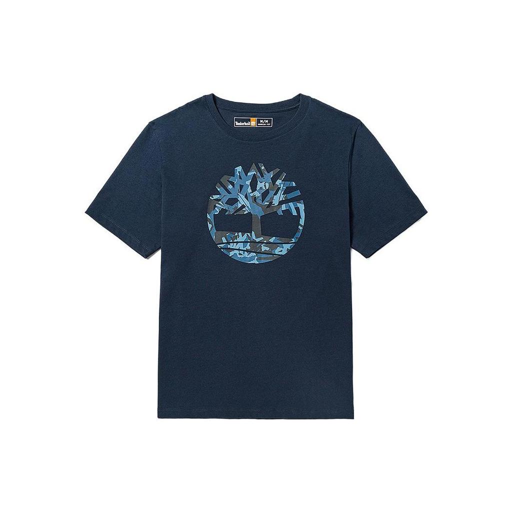 Timberland Logo Print Breathable Comfortable Casual Crew Neck Short Sleeve T-Shirt Men Tops Deep-Sapphire-Blue A6DVK-433
