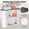 Portable Tradeshow Podium Table, 51.18" X 18.31" X 37.4", Display Exhibition Counter Stand Booth Fair with Wall, Foldable Promotion Retail Bar Table