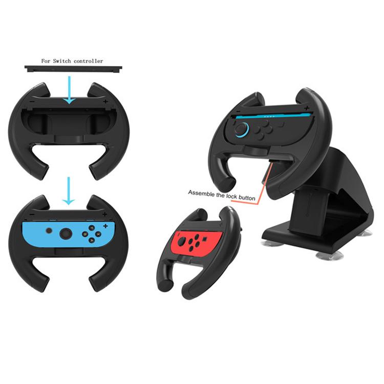 KJH-NS2-037 For Nintendo Switch/Switch 2 Racing Wheel Stand Joy-Con Holder Gaming Grip with Suction Cup Base
