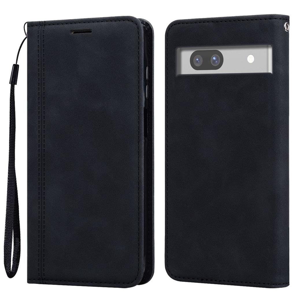 Magnetic Closure Flip Wallet Phone Case for Google Pixel 7a Vintage PU Leather Card Holder Cover