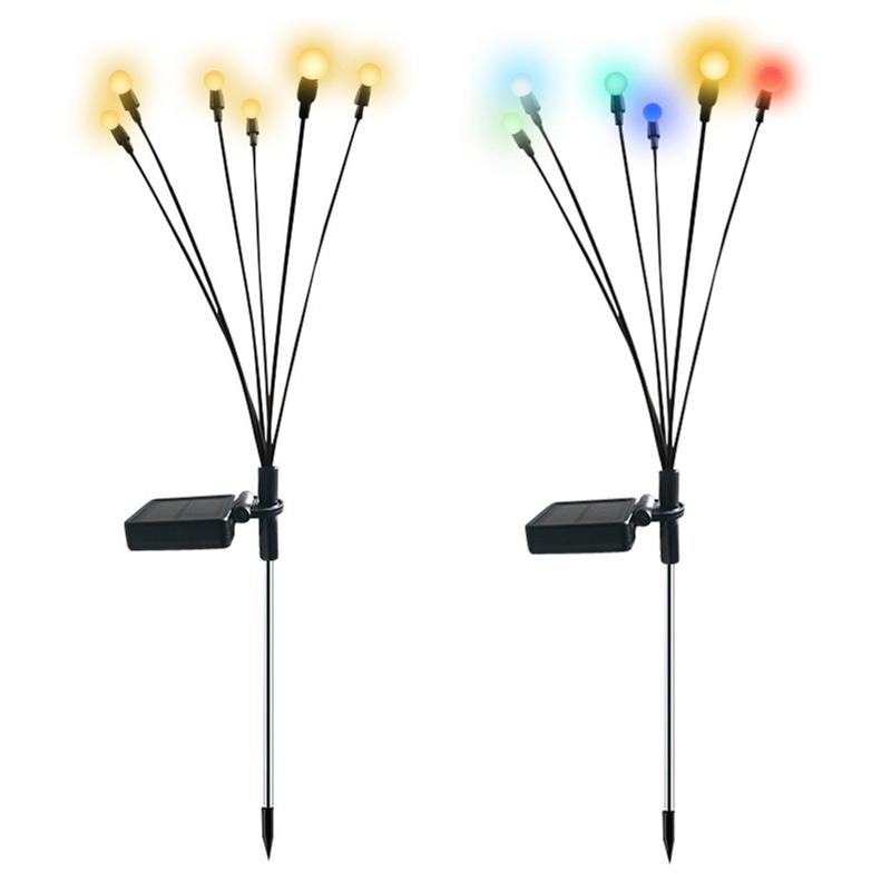 Decorative Solar Garden Light Outdoor Waterproof Firefly- for Path Light for Pathway Yard Patio Landscape Warm White/Col