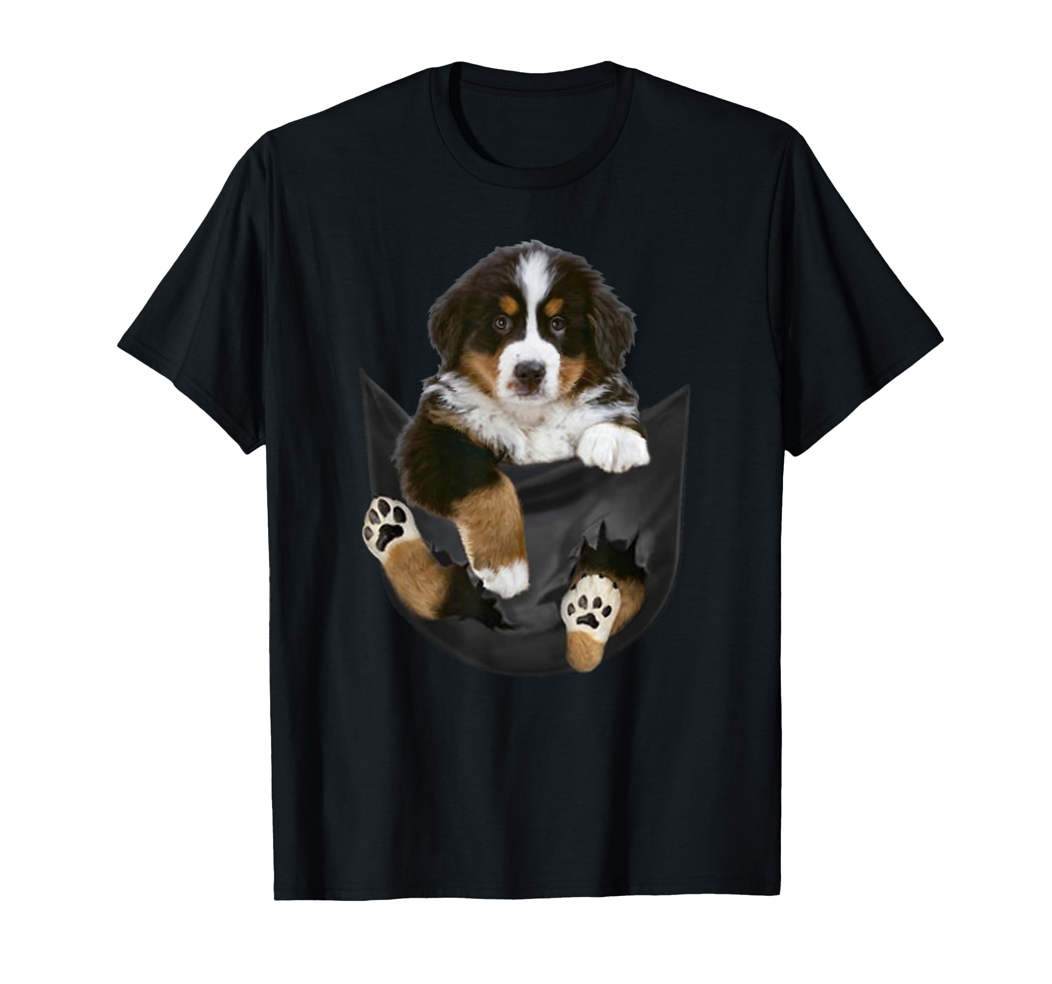 

Funny Bernese Mountain Dog in a Pocket T-Shirt for Bernese Enthusiasts