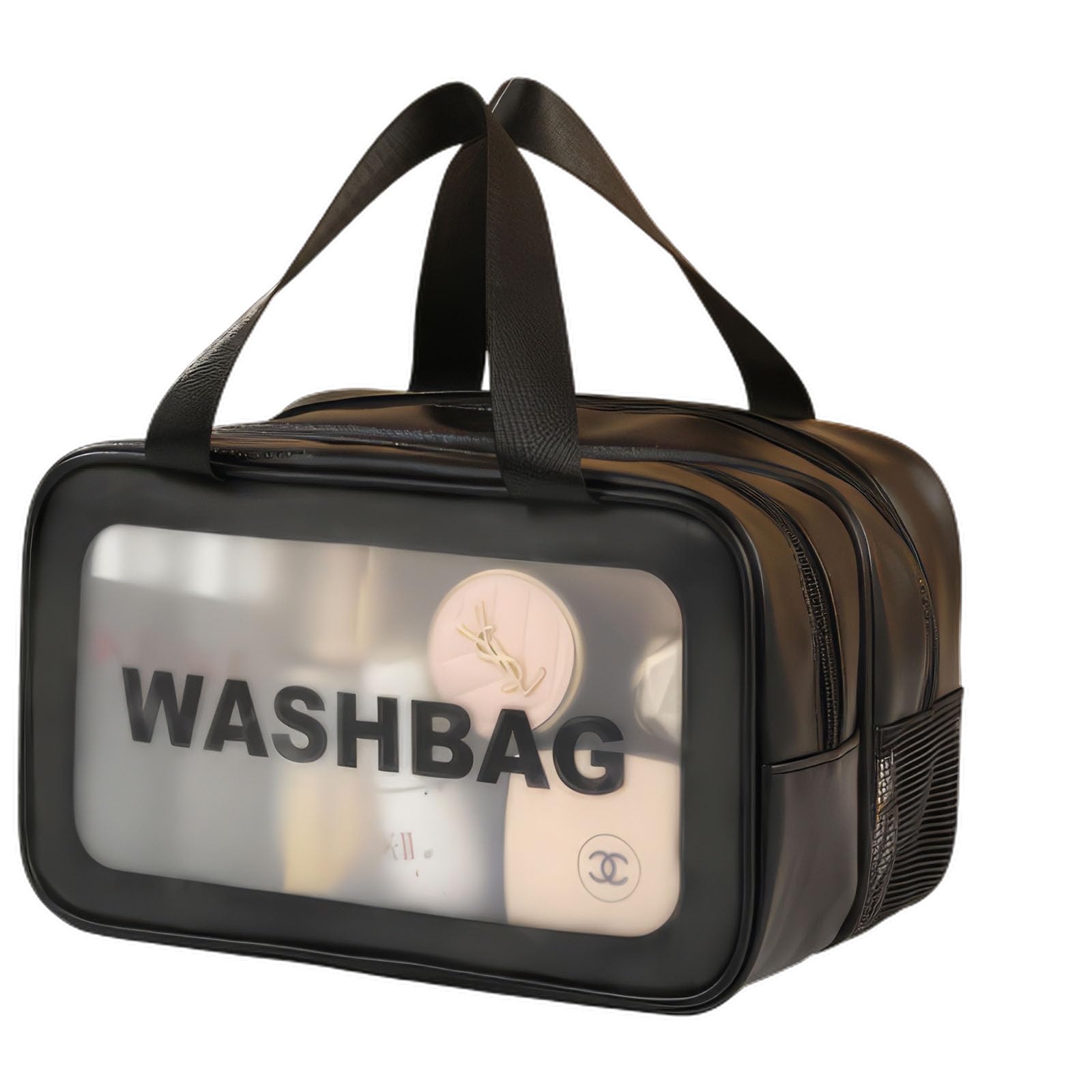 

Lynlyulinger Cosmetic Toilet PVC Storage Bag for and with Wet and Dry Large Multifunctional for and Business Trips Bag, 2-Tier Makeup, Cosmetics,