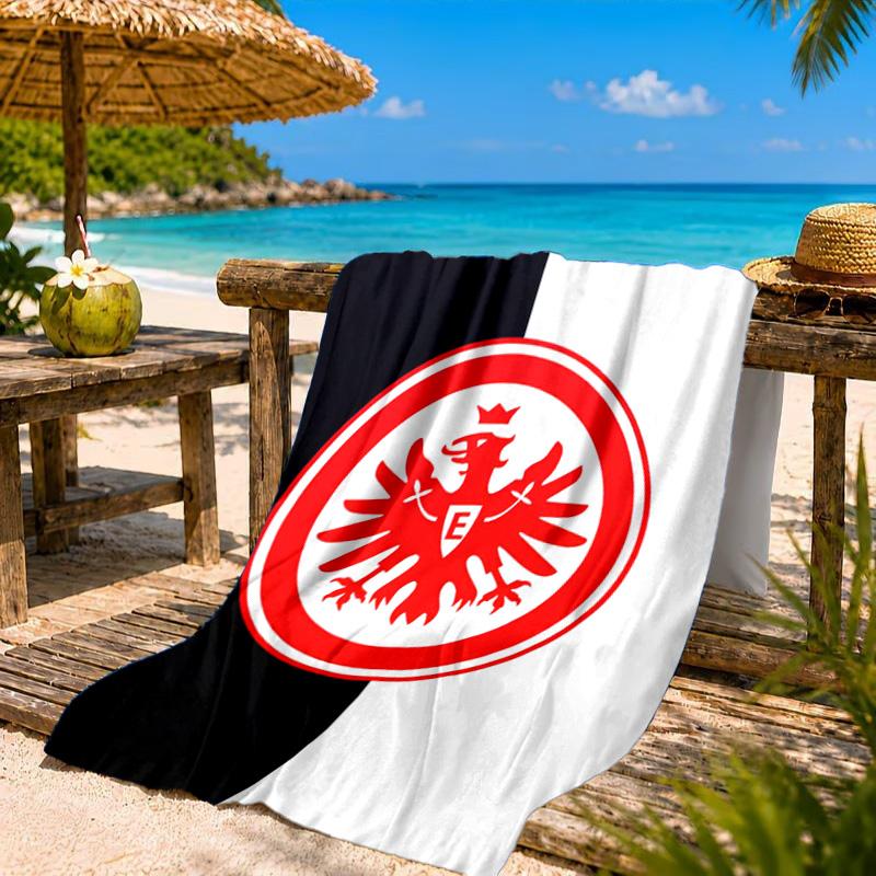 Eintracht Frankfurt Crest Beach Towel, Quick-drying, Easy To Care For, Suitable for Both Fitness and Beach Vacations,Sports Essential