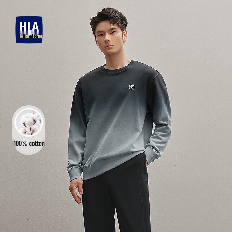 

HLA Men s Gradient Embroidered Pure Cotton Pullover Sweatshirt 2XL (185/100A)